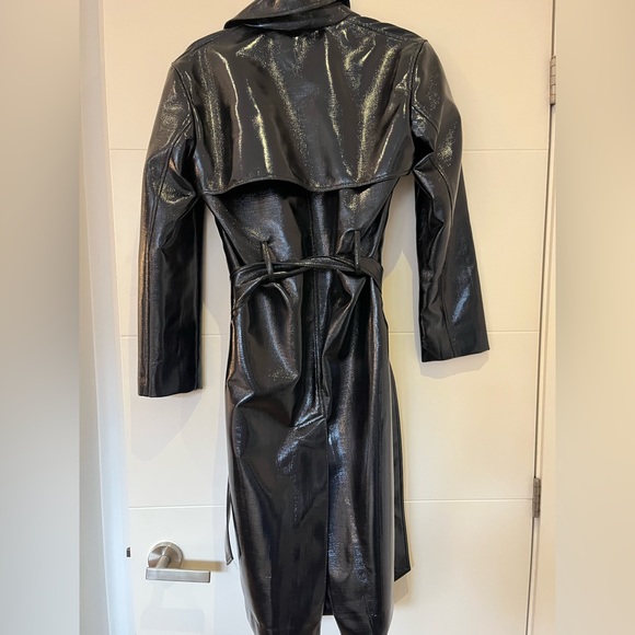 CLUB MONACO navy lacquer trench coat (size small) - Picture 3 of 4